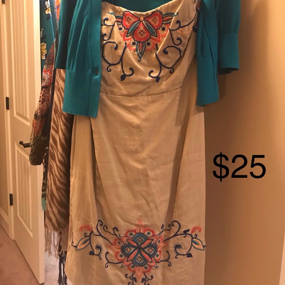 Banana republic strapless dress and cardigan